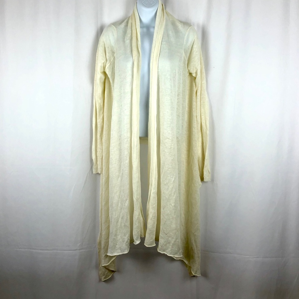 Pure DKNY Linen open front cardigan sweater S